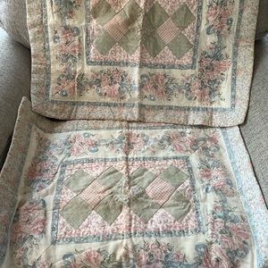 Two standard size quilted pillow shams